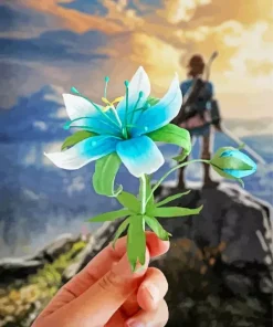 Blue Zelda Flower Diamond Painting