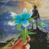 Blue Zelda Flower Diamond Painting