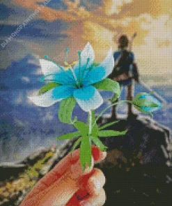 Blue Zelda Flower Diamond Painting