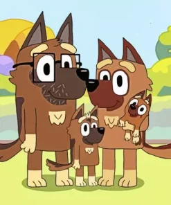 Bluey German Shepherd Family Diamond Painting