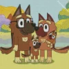 Bluey German Shepherd Family Diamond Painting