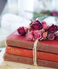 Books With Flowers Diamond Painting