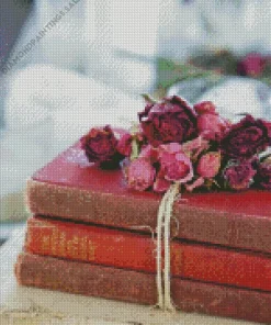 Books With Flowers Diamond Painting