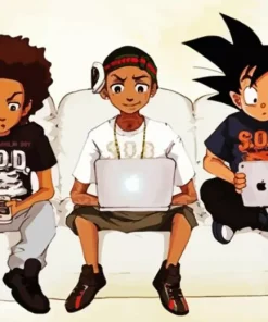 Boondocks Brothers With Goku Diamond Painting