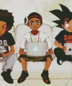 Boondocks Brothers With Goku Diamond Painting