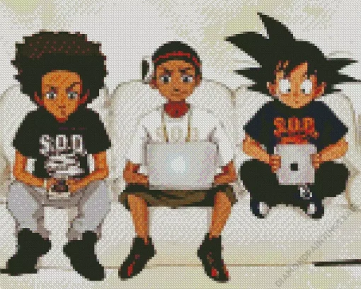 Boondocks Brothers With Goku Diamond Painting