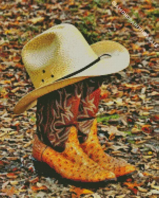 Boots And Cowboy Hat Diamond Painting