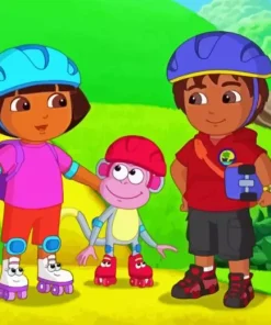 Boots Dora And Diego Diamond Painting
