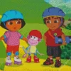 Boots Dora And Diego Diamond Painting