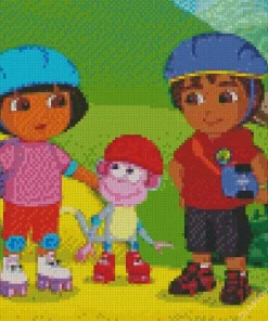 Boots Dora And Diego Diamond Painting