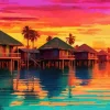 Bora Bora Beach Huts Diamond Painting