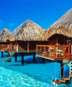 Bora Bora Huts Diamond Painting