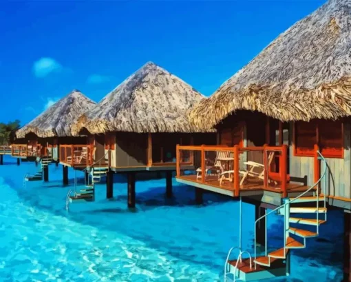 Bora Bora Huts Diamond Painting