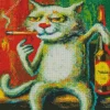 Cat Smoking Cigarette Diamond Painting