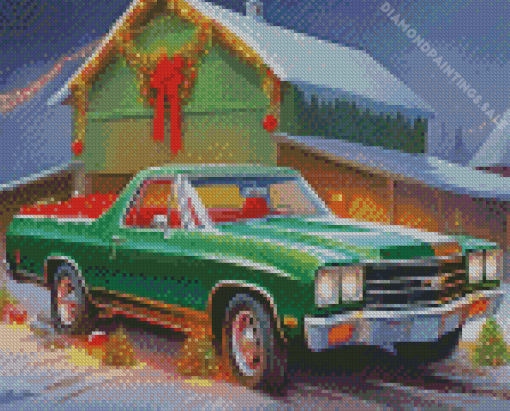 Christmas Chevrolet El Camino Diamond Painting