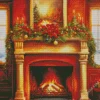 Christmas Fireplace Romantic Diamond Painting