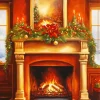 Christmas Fireplace Romantic Diamond Painting