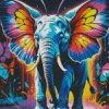 Colorful Elephant With Butterfly Diamond Painting