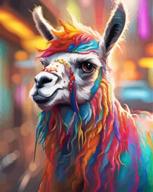 Colorful llama Diamond Painting