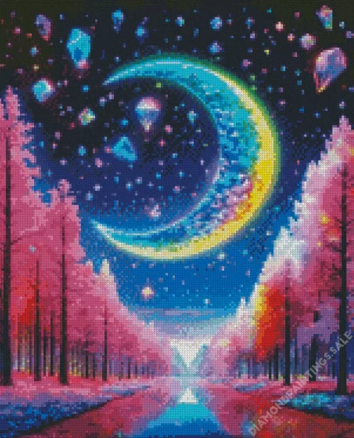 Colorful Moon Diamond Painting
