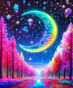 Colorful Moon Diamond Painting