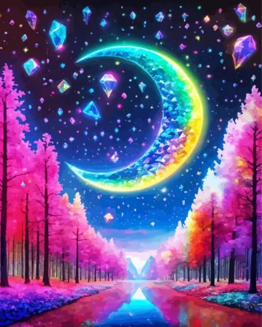 Colorful Moon Diamond Painting