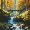 Cool Forest Waterfall Diamond Painting