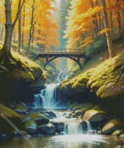 Cool Forest Waterfall Diamond Painting