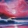 Cool Full Moon Beach Art Diamond Painting