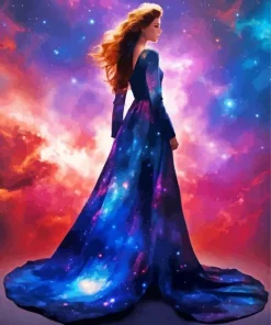 Cool Galaxy Lady Art Diamond Painting