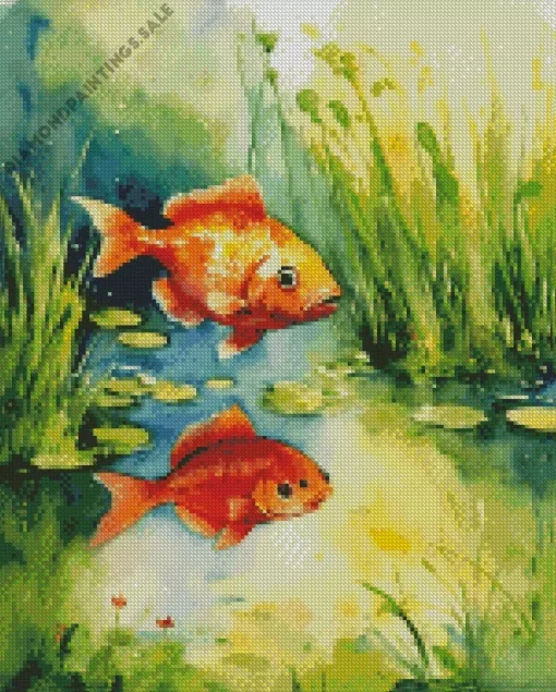 Cool Golden Fish Art Diamond Painting