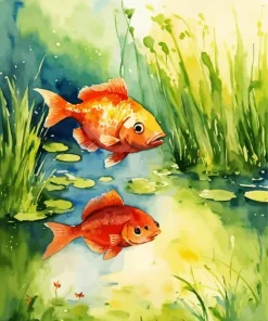 Cool Golden Fish Art Diamond Painting