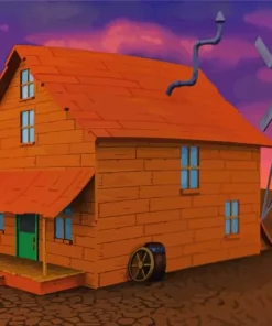Courage The Cowardly dog House Diamond Painting