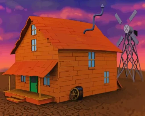 Courage The Cowardly dog House Diamond Painting