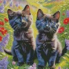 Dark Blue Eyed Black Cats Diamond Painting