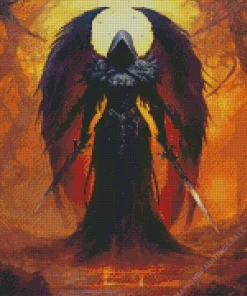 Dark Guardian Angel Diamond Painting