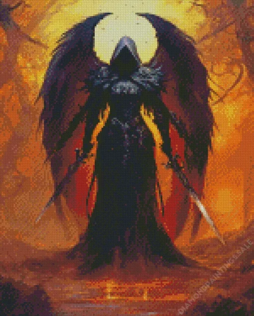 Dark Guardian Angel Diamond Painting