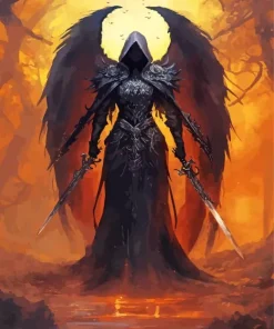 Dark Guardian Angel Diamond Painting