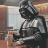 Darth Vader Drinking Coffee Diamond Painting