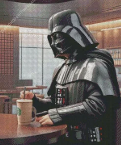 Darth Vader Drinking Coffee Diamond Painting