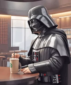 Darth Vader Drinking Coffee Diamond Painting