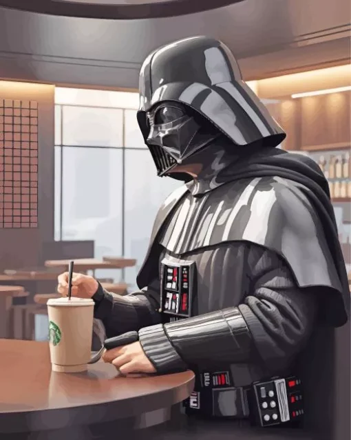 Darth Vader Drinking Coffee Diamond Painting
