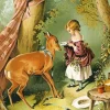 Deer And Girl Diamond Painting