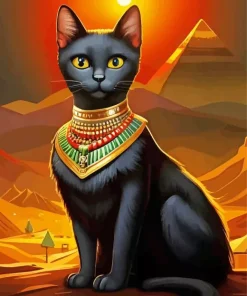 Egypt Black Cat Diamond Painting