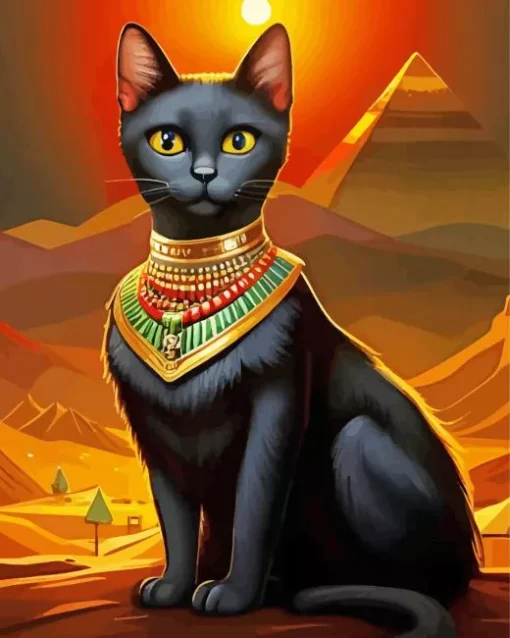 Egypt Black Cat Diamond Painting