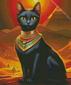 Egypt Black Cat Diamond Painting