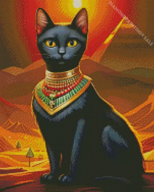 Egypt Black Cat Diamond Painting