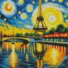 Eiffel Tower Starry Night Diamond Painting