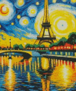 Eiffel Tower Starry Night Diamond Painting