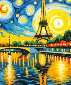 Eiffel Tower Starry Night Diamond Painting